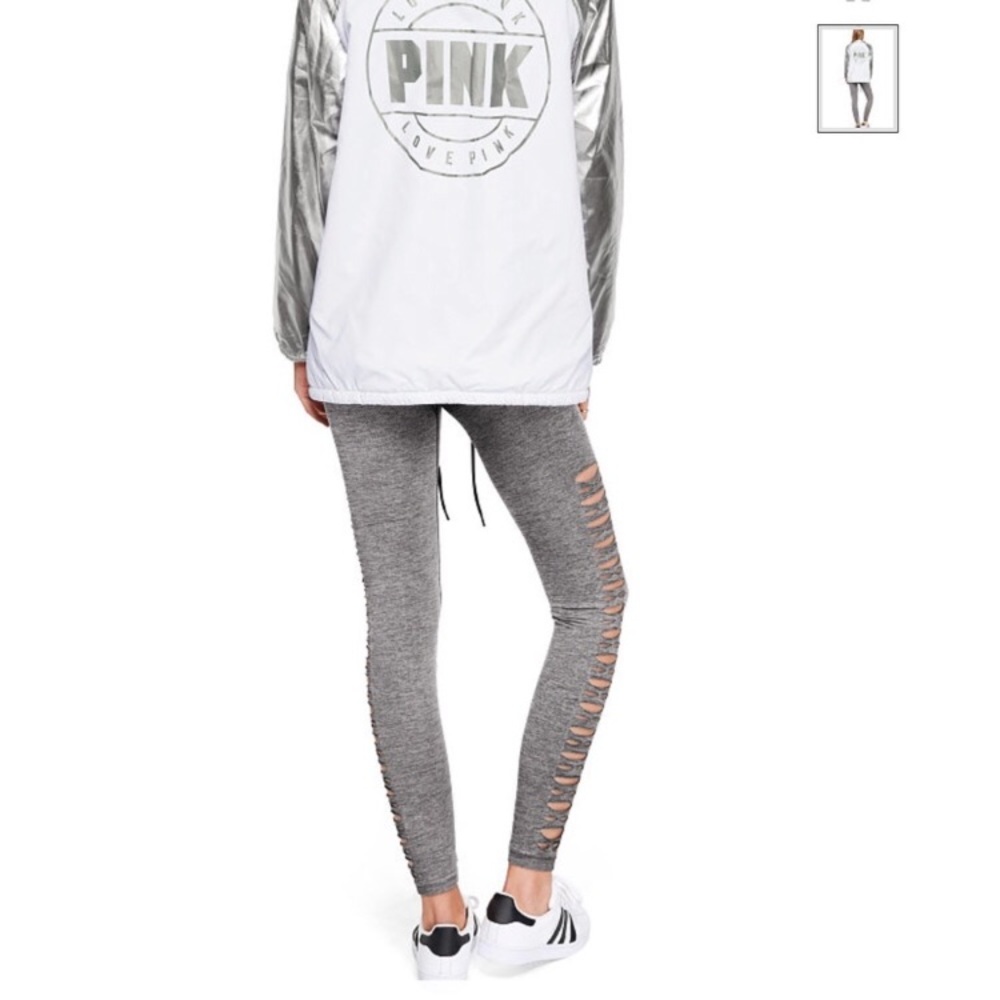 PINK cool & comfy Grey leggings with cut outs